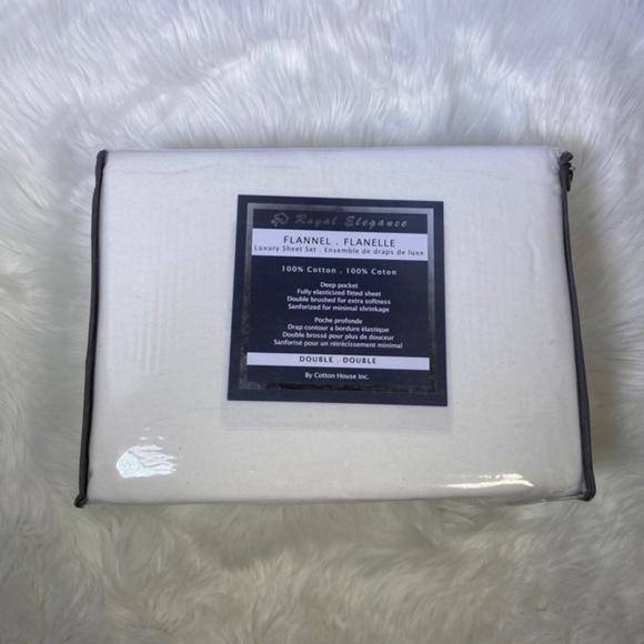 Kate & Co. Other - ⭐️SEE NEW LISTING⭐️Full 4pc White Flannel Bedsheets